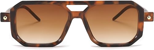 Miniatura 61 de Feisedy - B2622 - Lentes de sol estilo aviador, cuadrados, clásicos de los años 70, unisex, con montura clásica retro y elegante, UV400 Marco