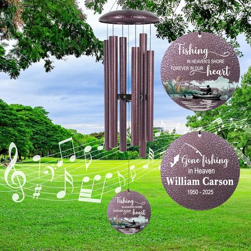 Image of ASTARIN Memorial Wind Chimes Personalized, Produced in Texas Deep Tone Wind Chimes for Loss of Loved One, Sympathy Gifts for Loss Mom /Dad /Sister, Outdoor Windchime for Memory Bereavement Condolence