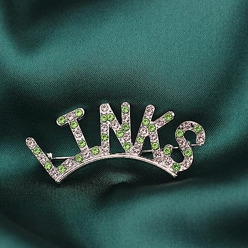 Image of Greek Sorority Brooch Pin for Women Sister Sorority Gift Paraphernalia Jewelry Green Rhinestone Brooch Sisterhood Graduation Gift for Soror