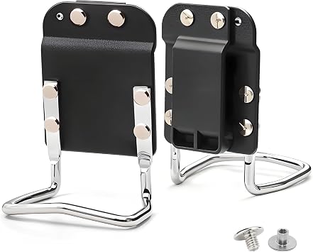 Tape Measure Holder Tool Belt Clip, Drill Holder for Tool Belt, Belt Tool Holder Fits Up to 2" Belts, Belt Clip Holster with Drill Clip & Short Screw Accessory - 1 Hand Easy Peasy