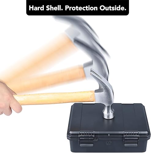 Miniatura 5 de Lykus HC-2120 Mini caja rígida seca con inserto de espuma, tamaño interior 8.3 x 5.9 x 2.7 pulgadas, IP66 a prueba de salpicaduras, adecuada para