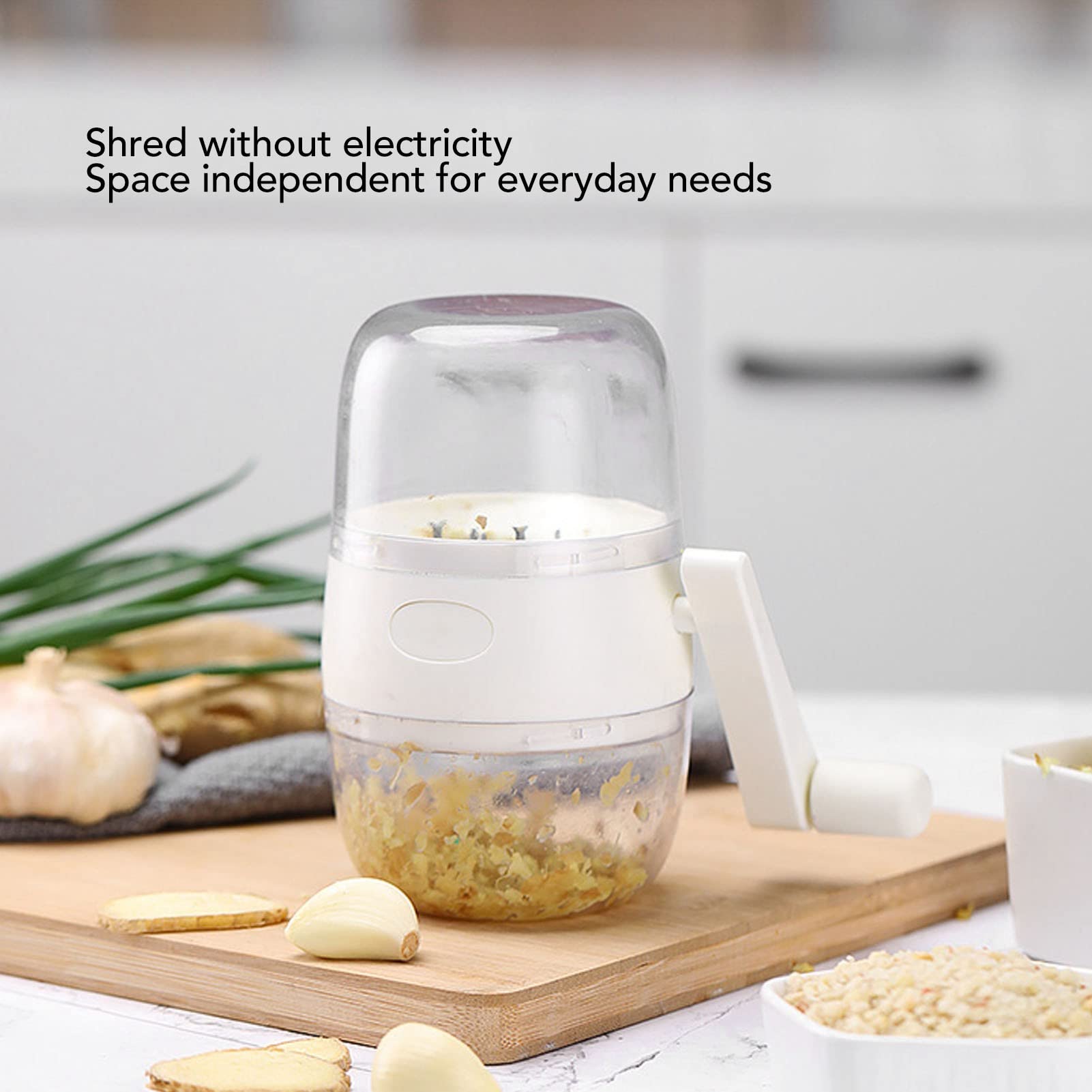 Triturador De Frutos Secos Manual Con Cuchillas De Acero Inoxidable Y Mango Antideslizante Para Frutos Secos Y Ajos - Blanco