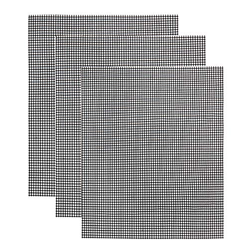 Grill Mesh Mat Set of 3, Non-Stick Reusable Grill Liners