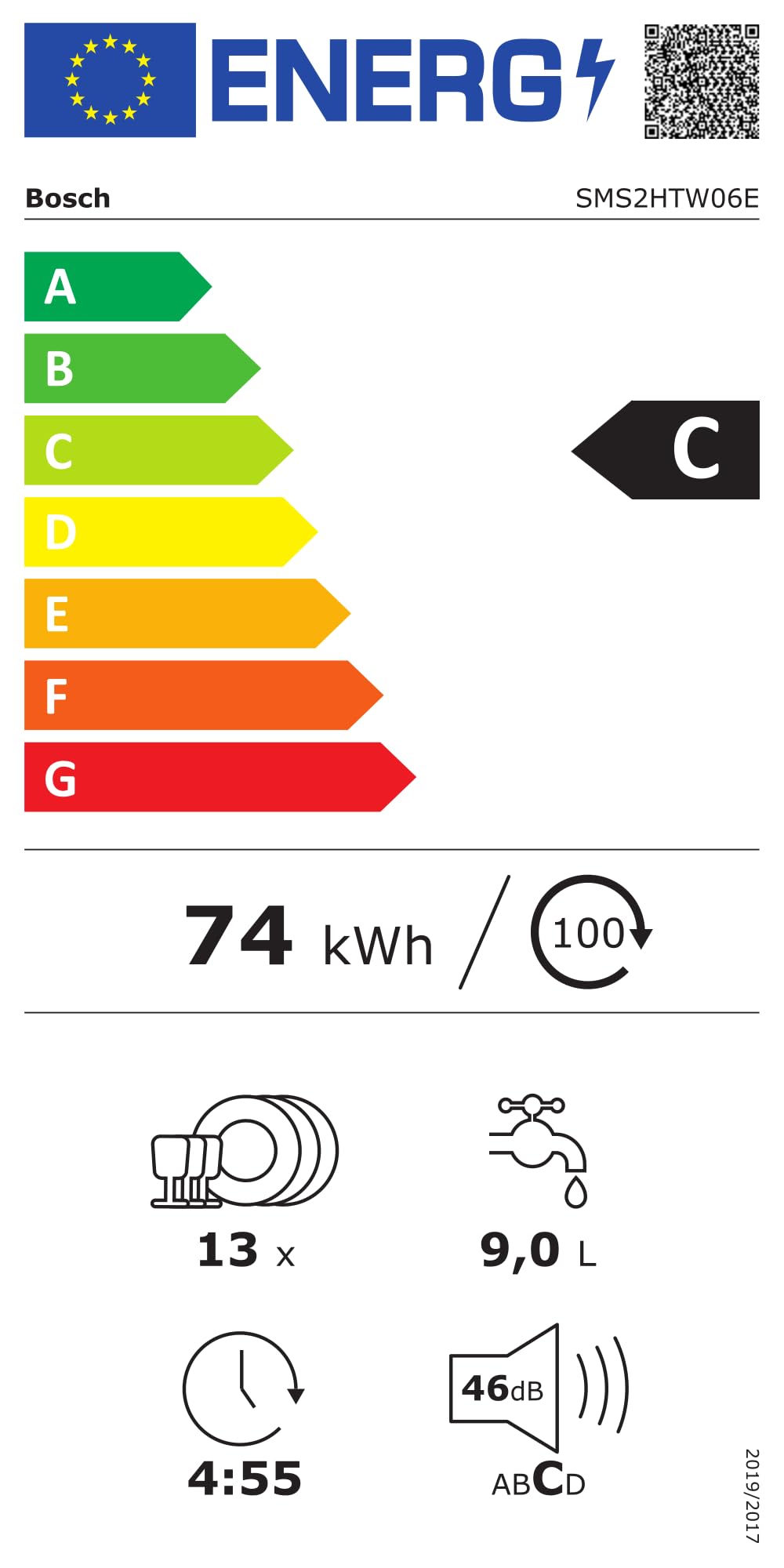 Bosch SMS2HTW06E Serie 2 Lavastoviglie smart 13 coperti Bianco
