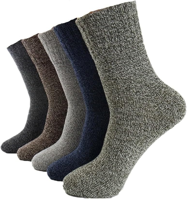 5 Pairs/Lot Men's Socks Winter Warm Casual Thick Cotton Snow Stripe Male Retro