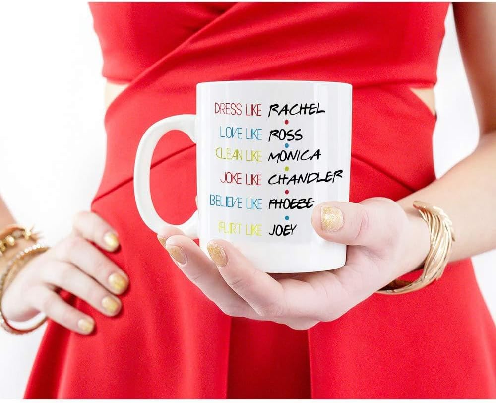 Friends Coffee Mug 11oz, Novelty Ceramic Mug Tea Cup Funny Friends Gift for Women, Dress Like Rachel, Love Like Ross, Believe Like Phoebe Coffee Mug and Curse words Gift Idea for Family Friend - Image 3