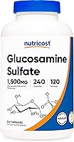 Vista 1 de Nutricost Sulfato de glucosamina 750 mg, 240 cápsulas (1500 mg por porción)