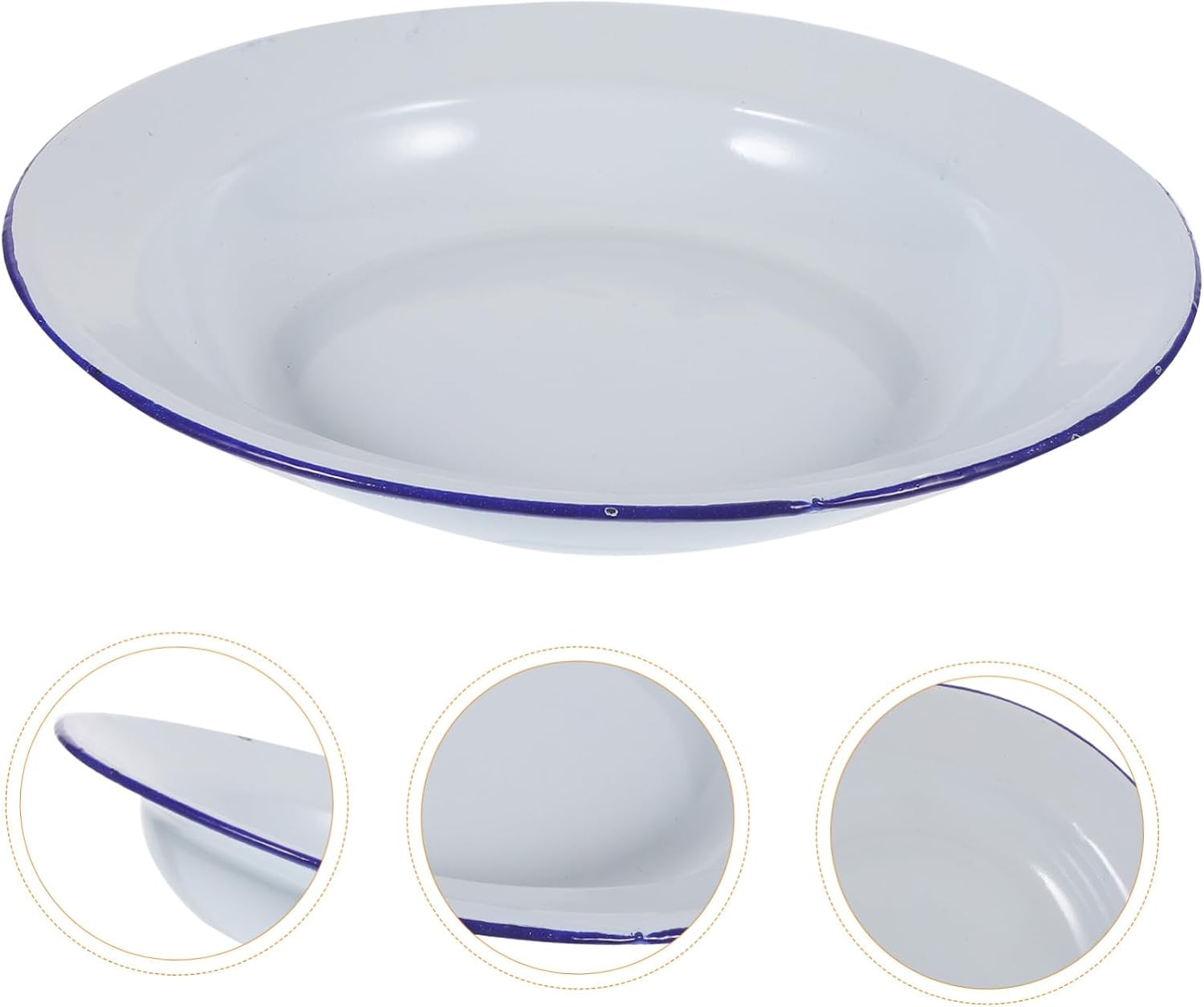 Sosoport Enamel Food Plate Reusable Snack Plate for Nuts Dried Fruit Tea Cups Serving Dish for Family Gatherings Thanksgiving New Year 9.44 X 9.44 X 1.37 in