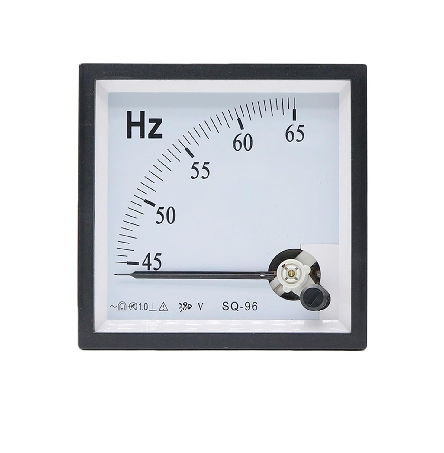 SQ-96-HZ Pointer Type AC 220V Analog Panel Frequency Meter Tester Gauge Indicator 45-55Hz 96x96mm 1Pcs