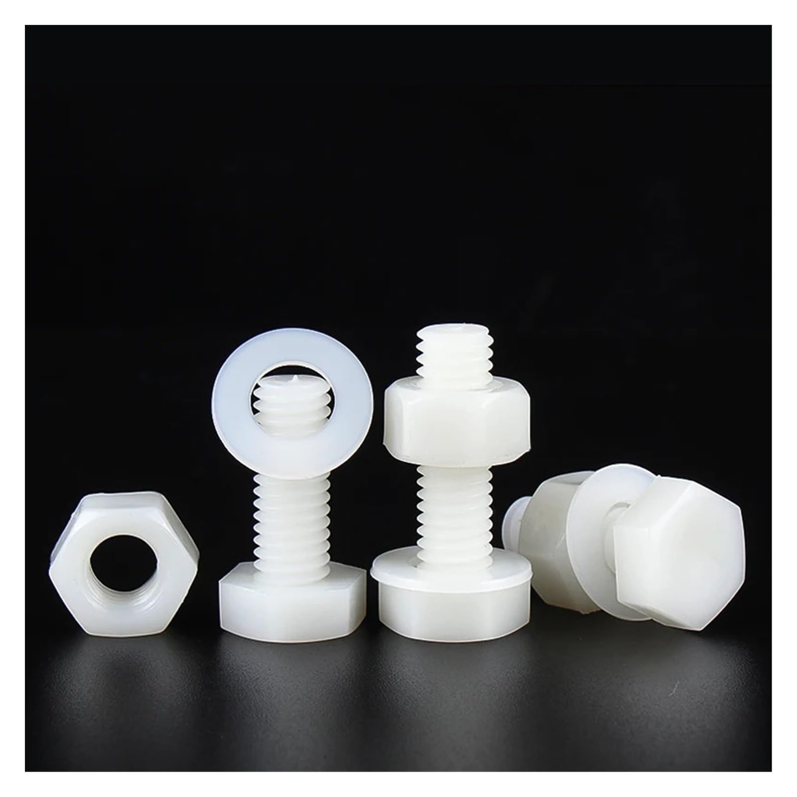 jiuxinyun 5–50 Stück weißes Nylon Sechskantschrauben Mutter Unterlegscheiben Set, metrisches Gewinde, Sechskantschraube, Kunststoff isolierte Schraube, M3, M4, M5, M6, M8, M10, M12(10mm,M3 (50Pcs jiuxinyun 5–50 Stück weißes Nylon Sechskantschrauben Mutter Unterlegscheiben Set, metrisches Gewinde, Sechskantschraube, Kunststoff isolierte Schraube, M3, M4, M5, M6, M8, M10, M12(10mm,M3 (50Pcs