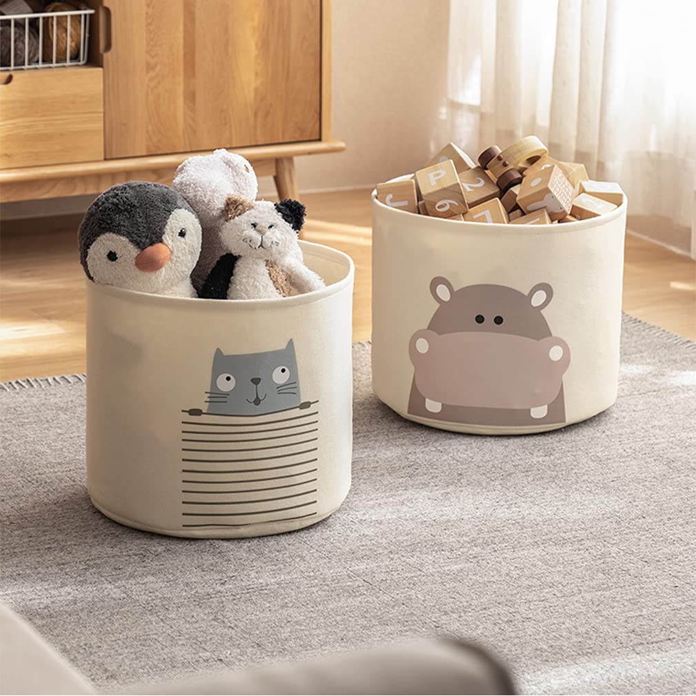 Fieans Filz Aufbewahrungskorb Kinder Spielzeug Aufbewahrungsbox Organizer Faltbare Baby Wäschekorb Kinderzimmer Deko Filzkorb mit PU Griff