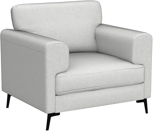 Miniatura 66 de CDCASA Juego de 2 sillas decorativas de tela de lino de gran tamaño, modernas de mediados de siglo, cómodas sillas tapizadas, sillas de lectura para