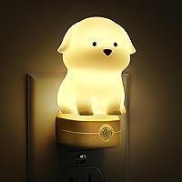 LOHAS LED 3D Cute Puppy Plug-in Night Light for Kids - Dusk to Dawn Sensor, RGB Colors + 3000K Soft White, Ideal Bedroom Decor & Gift