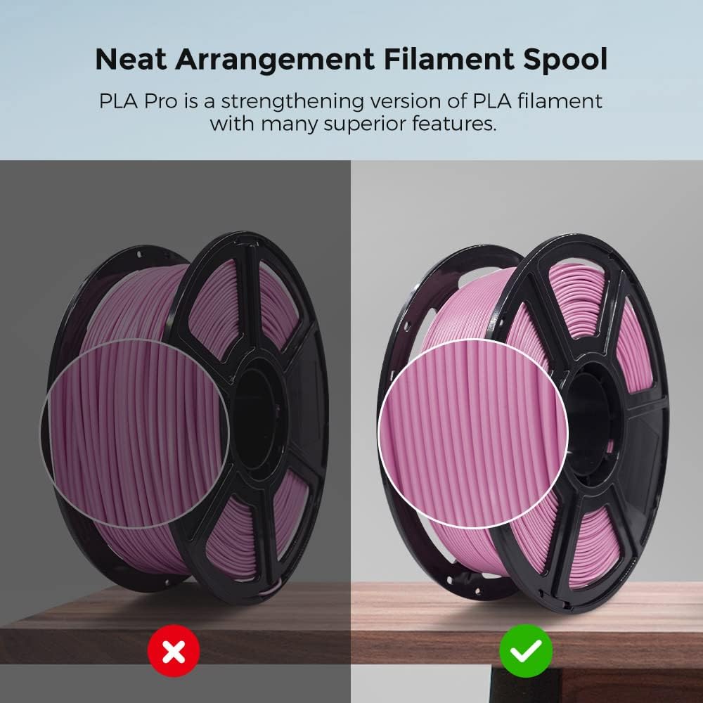 FLASHFORGE 3D Printer Filament, PLA PRO Filament 1.75mm, 1KG Spool (2.2lbs), Dimensional Accuracy +/- 0.02mm for FDM 3D Printers, Better Tenacity & No Knotting (Pink) - Image 4