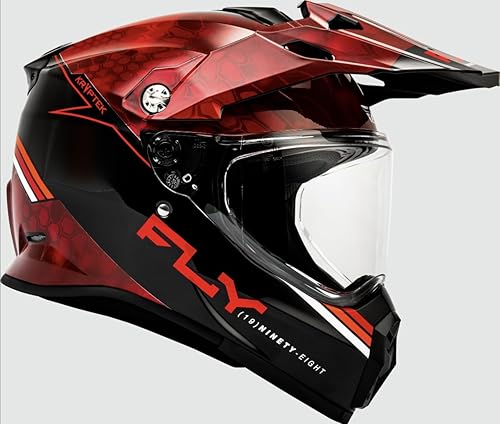 Miniatura 4 de Fly Racing Casco Trekker Conceal RojoNegro-S  ADV Rugged Shell Peak Vision