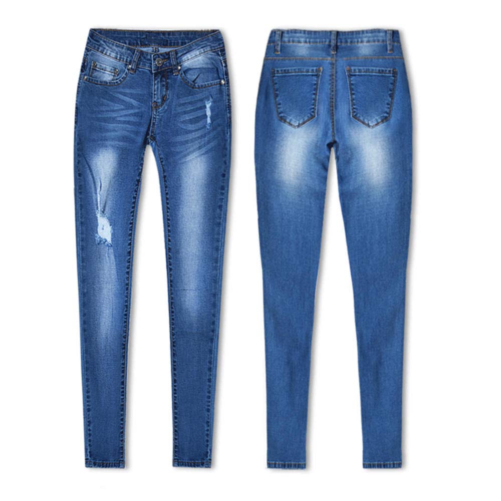 Schlanke Röhrenjeans Frauen Streetwear Schnurrbart Effekt Vintage Vaqueros Mujer Niedrige Taille Sexy Push Up Ripped Jeans für Frauen-34