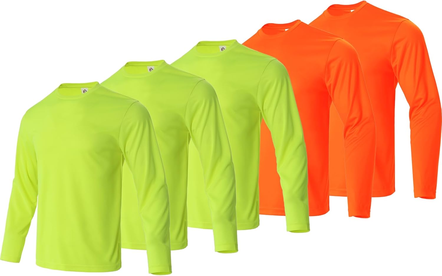 LeeHanTon 5 Pack Men's Long Sleeve Running Shirts Quick-Dry Moisture Wicking Athletic Tee for Gym & Outdoor Sport Shirt