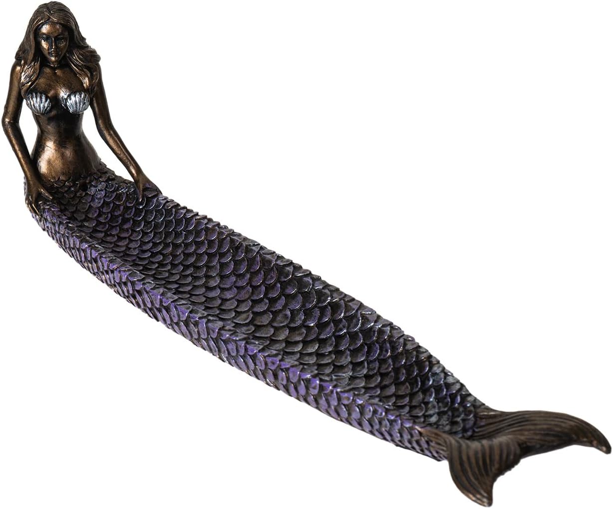 Pacific Giftware Mermaid Stick Incense Burner Figurine with Detailed Scales Design Ideal for Meditation Relaxation and Home Decor 10.12" Long