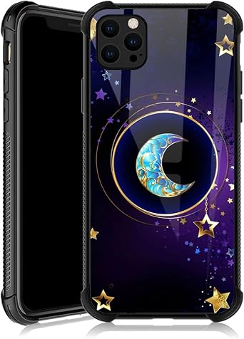 ZHEGAILIAN Compatible with iPhone 13 Case,Non-Slip Soft TPU Bumper Four Corner Reinforced Shockproof Protective Case Compatible with iPhone 13 6.1 inch for Women-Moon Star Mandala