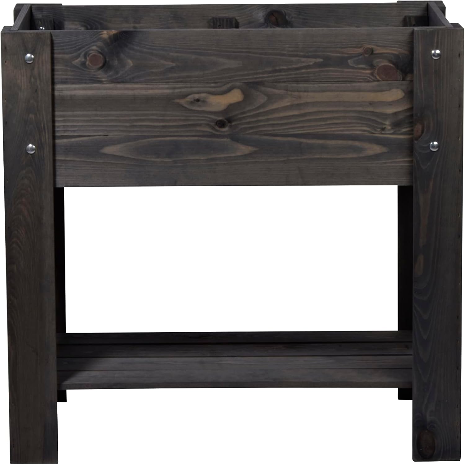 dobar® Urban Raised Bed with Storage Area, Raised Vegetable Bed, Salad Bed Made of Solid Wood, Planter for Balcony/Garden/Patio, 80 x 40 x 78 cm, Anthracite