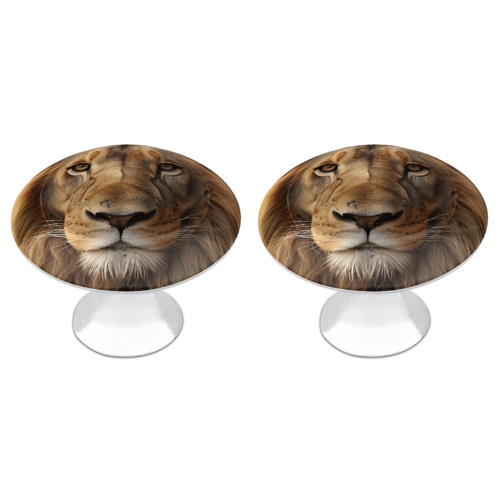 Vstadank Style African Lion Head Drawer Knob Nice Bathroom Cabinet Knob Round Cabinet Pull Stainless Steel Cabinet Handle Circle Drawer Handle Modern Drawer Pull For Wardrobe Cupboard 2 Pcs