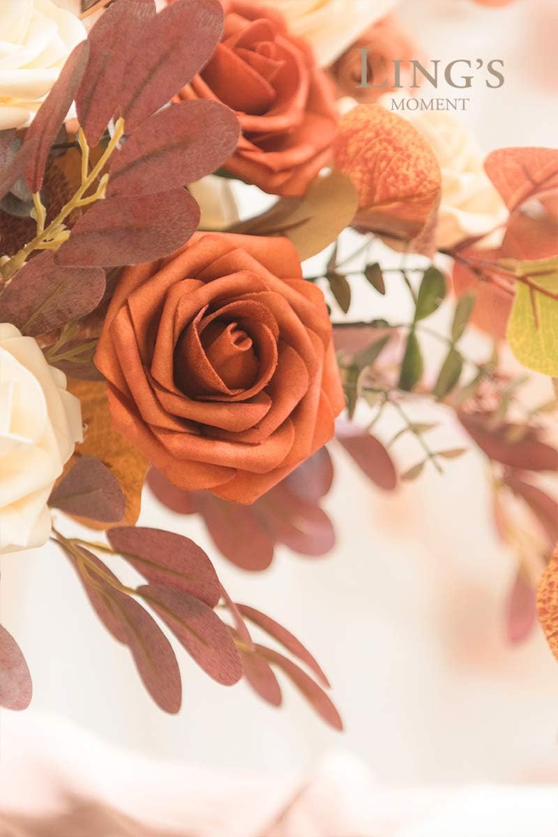 Ling's Moment Artificial Flowers Burnt Orange
