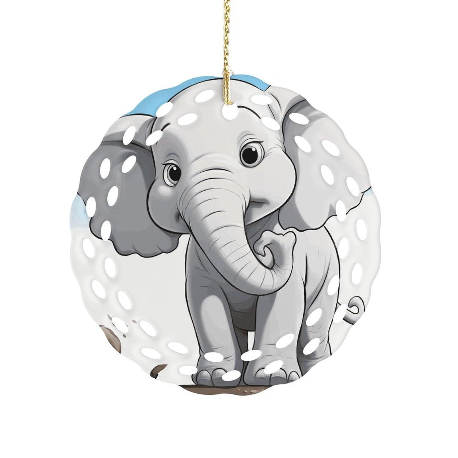 White Elephant Christmas Ornament Holiday Hanging Decoration Xmas Tree Keepsake Personalized Xmas Tree Ornament Round Ceramic Ornaments for Keepsake Gifts Ideas Home Decor