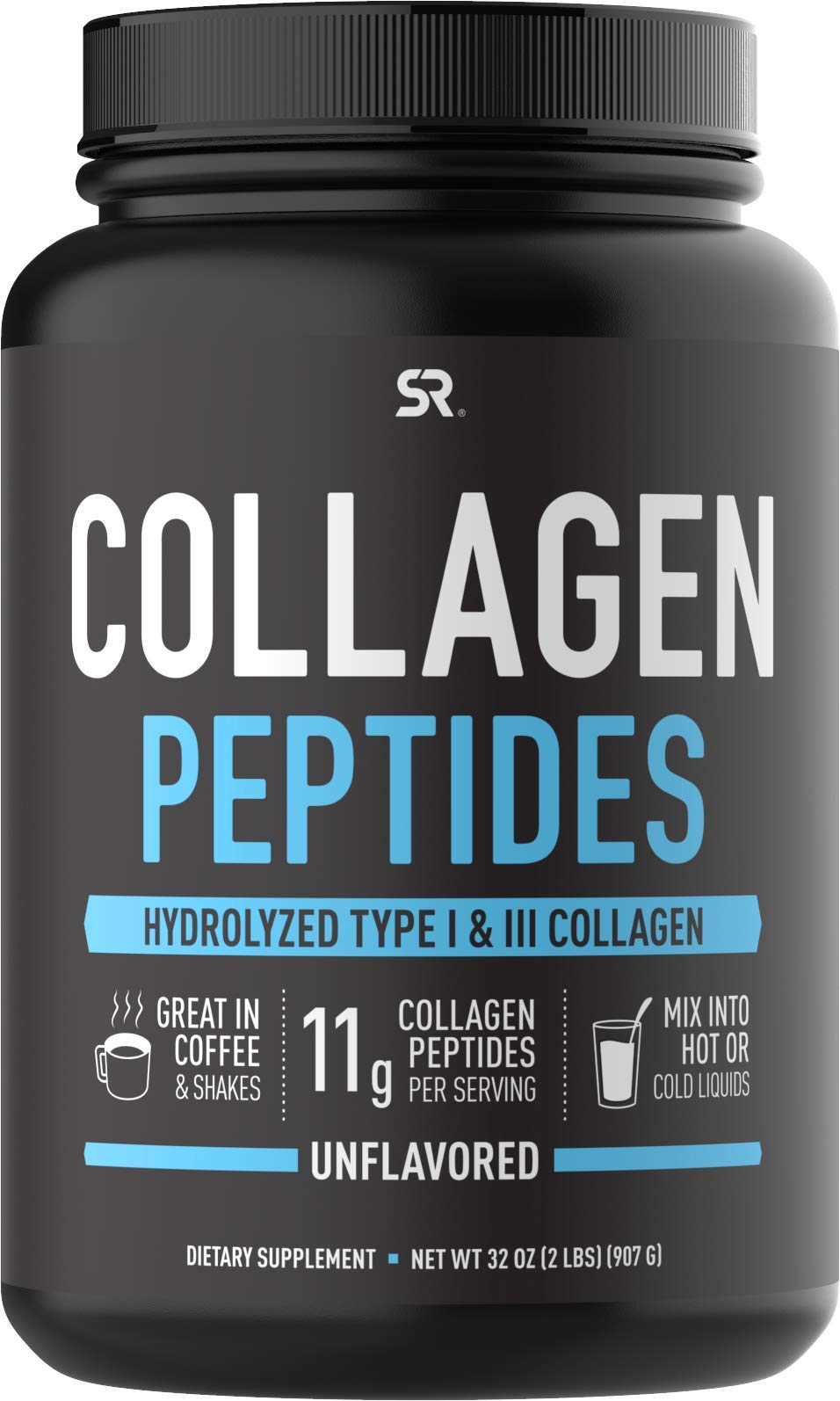 Sports Research Collagen Powder Supplement - Vital for Healthy Joints, Bones, Skin, & Nails - Hydrol