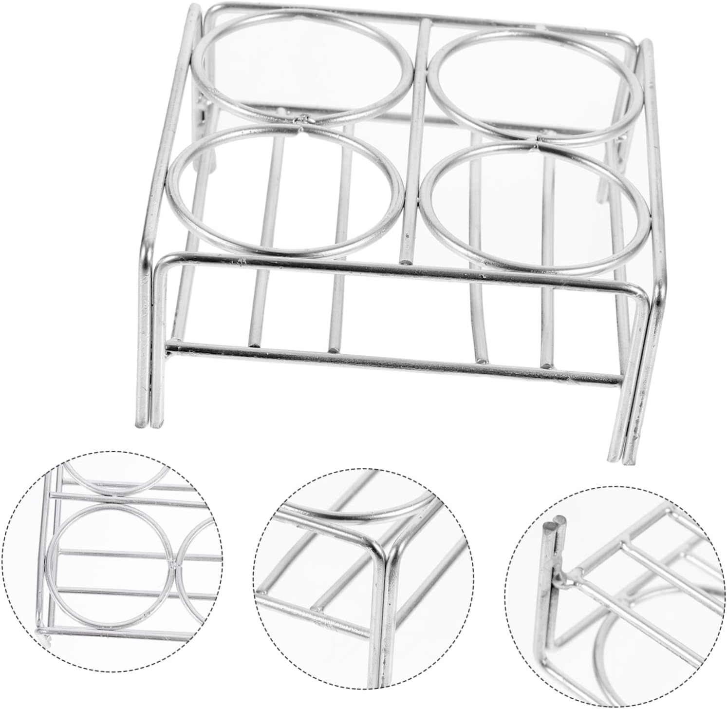 4holes Crucible Base Rack for Labs Chrome-plated Nickel Wire Crucible Supporting Tool High Temperature Resistant for Schools and Scientific Laboratories Diameter