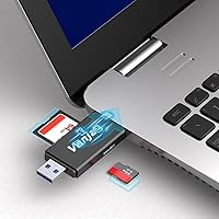 Vista 4 de Vanja Lector de tarjetas SD, USB 3.0 y USB C adaptador de tarjetas micro SD de doble ranura, lector de tarjetas de memoria para SD, SDHC, SDXC