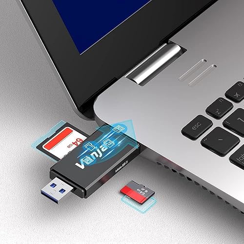 Miniatura 4 de Vanja - Lector de tarjetas de memoria, conector dual USB CUSB 3.0, adaptador de lector de tarjetas SD compatible con SDMicro SDSDHCSDXCMMC tarjeta