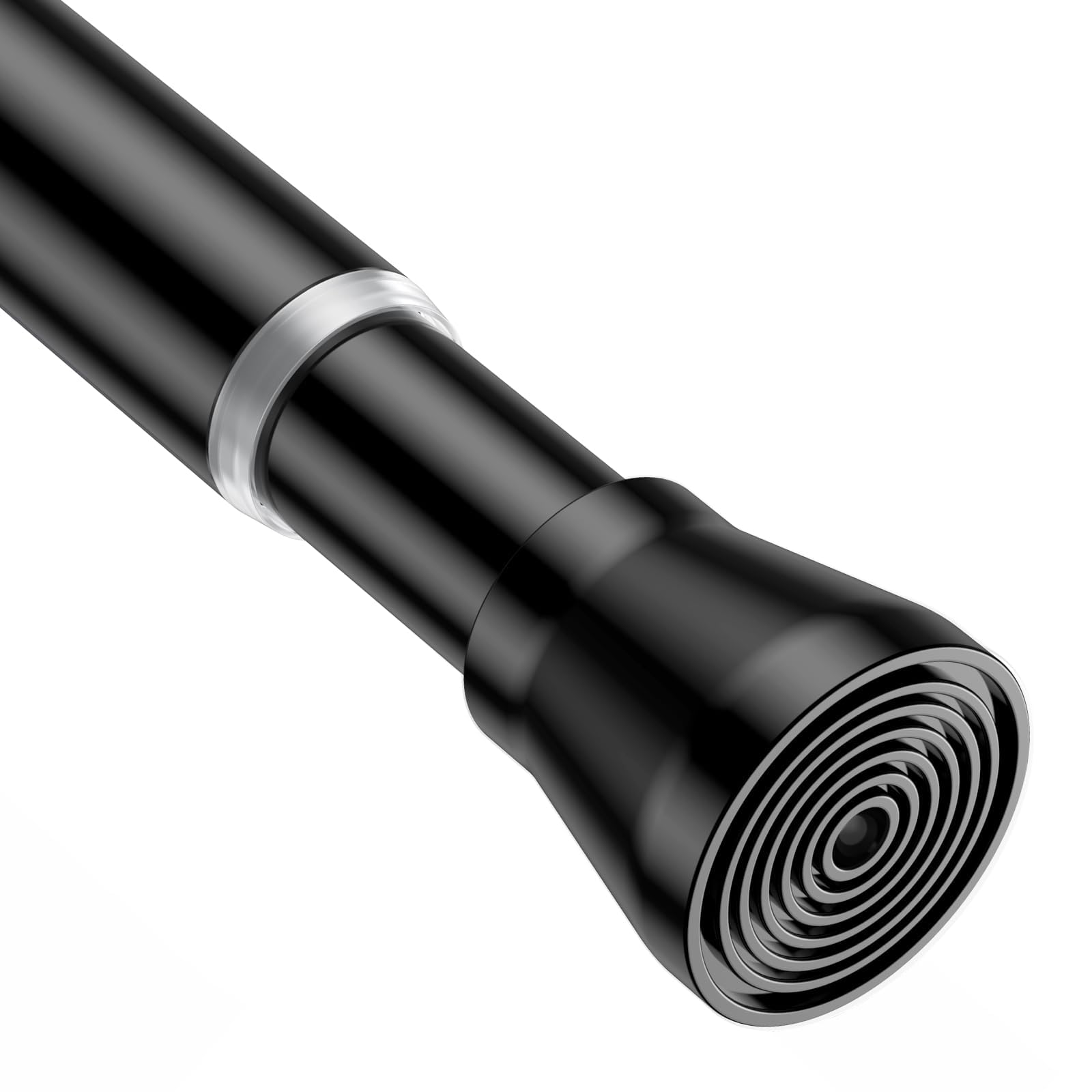 AIZESI Tringle à rideaux réglable - Petite tringle à rideaux sans perçage - Tringle à rideaux extensible à ressort (noir, 101,6 cm à 182,9 cm - 1 pièce)