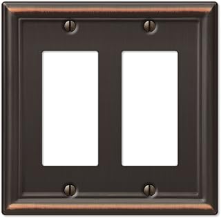 Amerelle 149RRDB Chelsea Wallplate, 2 Rocker, Steel, Aged Bronze, 1-Pack