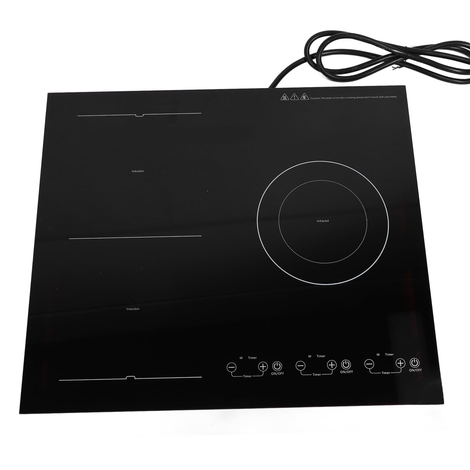 Piano Cottura Elettrico con 3 Fuochi, Touch Control, Controllo Preciso della Temperatura per Pentola in e Acciaio Inossidabile, Piano Cottura a Induzione Incorporato da