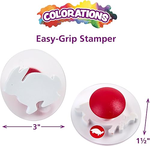 Miniatura 4 de Colorations Easy Knob Grip - Sellos de animales, selva, doméstico, tropical, 14 sellos, 2 x 3 pulgadas, narración de cuentos, creación de tarjetas,