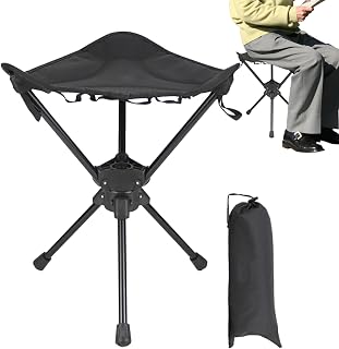 Silla Plegable Portátil,Silla Giratoria - Taburete Equipo Senderismo | para Acampar Jardín Playa Residencia Actividades al Aire Libre