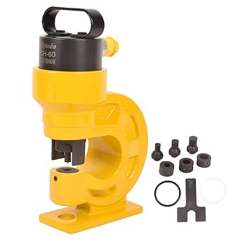 31T Hydraulic Hole Punching Tool Hole Digger Force Puncher,3/8",1/2",5/8",3/4" Puncher Apertures,Smooth Hole Puncher for Aluminum Stainless Steel Iron Plate Copper Bar,CH-60