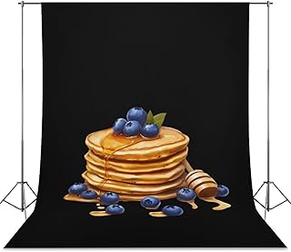 Breakfast Pancakes with Blueberries Large Backgrounds for Photography Personalized Photo Backdrop Curtain Video Studio Props 56"x79"