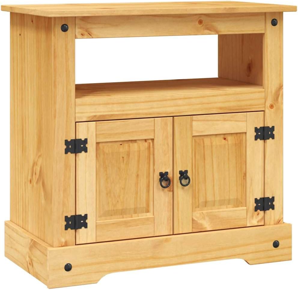 TV Cabinet Brown Solid Waxed Pinewood Medium TV Cabinet