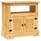 vidaXL TV Stand, Functional TV Table/Cabinet with Ample Storage for Living Room, Rustic Charm, Mexican Pine Corona Range, 31.5