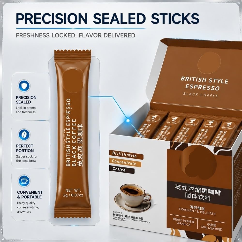Caffè Solubile Con Zucchero, Arabica, 40 Bastoncini