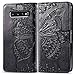 Dmtrab pour Samsung Galaxy S10 Plus Portefeuille, Butterfly Love Flowers Embossing, Horizontal Flip Cuir Coating avec Supports & Card Slots & Lanière (Noir) Cas de téléphone Mobile (Color : Black)