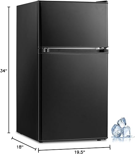 Miniatura 2 de KOTEK Mini refrigerador con congelador, 3.2 pies cúbicos refrigeradorcongelador compacto con termostato ajustable de 5 niveles, 2 puertas