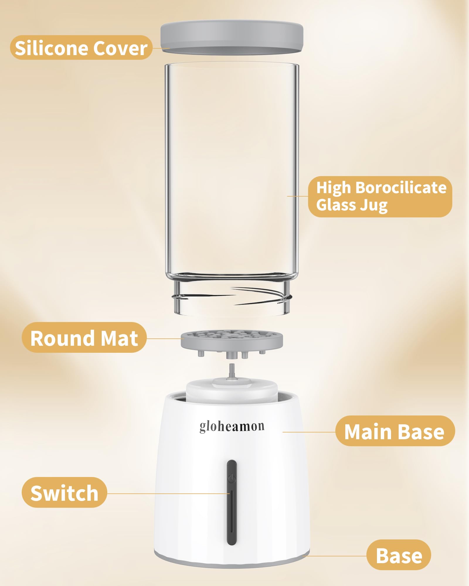 Gloheamon Electric Makeup Brush Cleaner,Quick Efficient Makeup Brush Cleaner Machine with Rechargeable Battery for Deep Cleaning All Types of Makeup Brush Sets,Automatic Cleaning and Drying