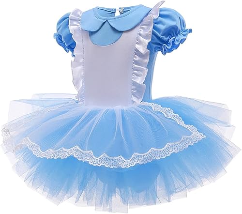 Miniatura 2 de DYMCII Vestido de princesa de ballet para bebés niñas, leotardos de manga corta con falda de tutú, ropa de baile para Halloween, Navidad, fiesta