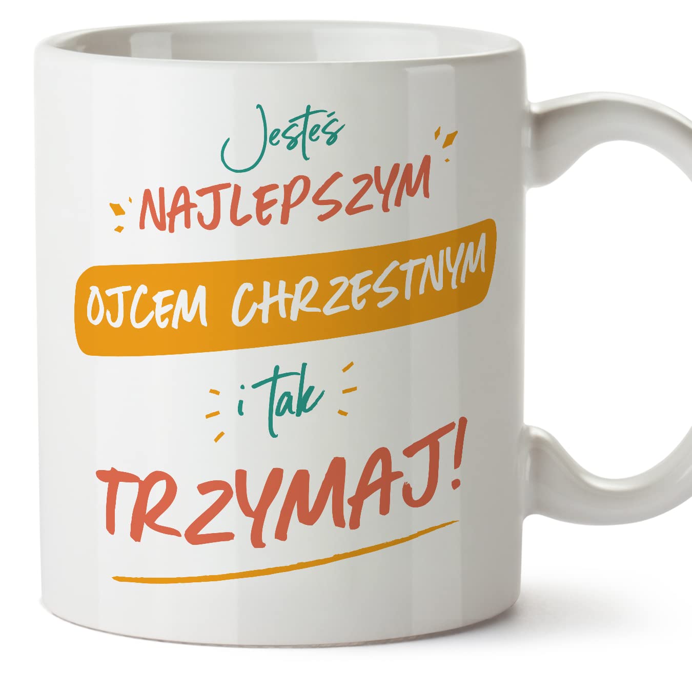 MUGFFINS Godfather Mug - in Polish - Jesteś najlepszy tak trzymaj - Funny Gift - Ceramic 11oz Mug