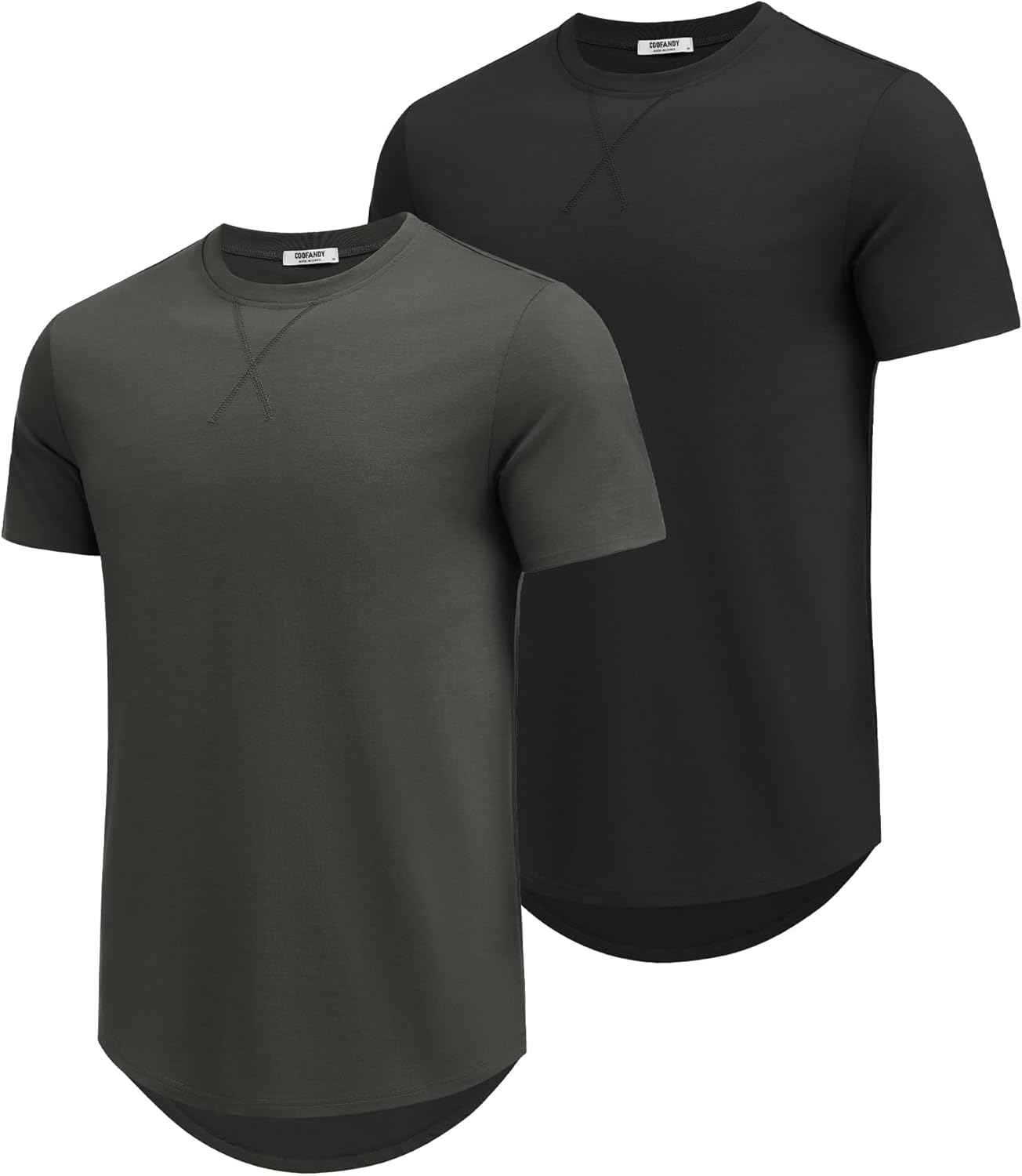 COOFANDY Mens T Shirts Casual Short Sleeve Cotton Tee Shirts Hipster Hip Hop Longline T-Shirt Basic Summer Tops - Image 6