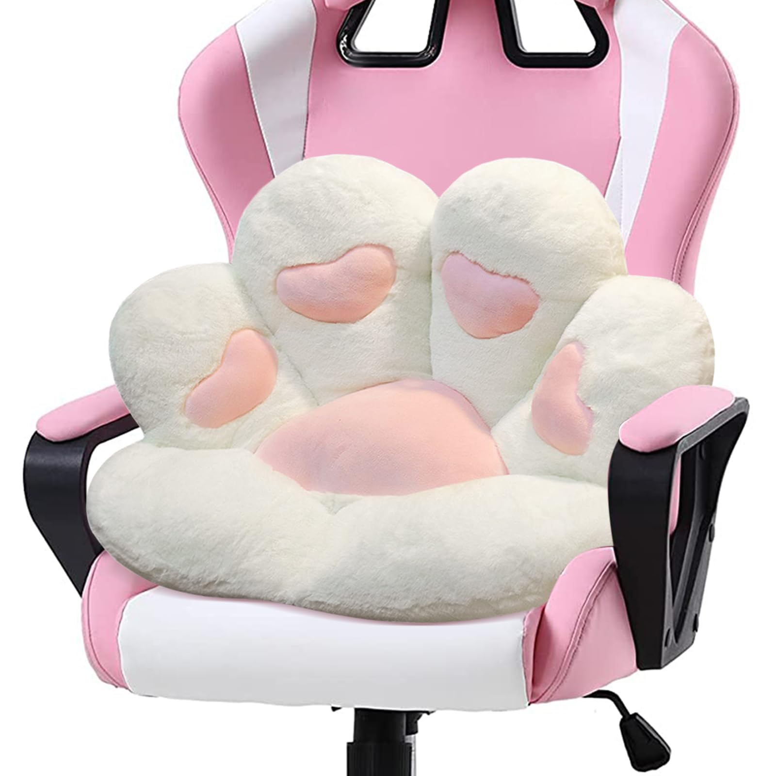 Ditucu Poduszka z kocią łapą, kawaii, poduszki na krzesło, 79 x 70 cm, urocze rzeczy, poduszka do siedzenia, w kształcie serca, wygodna leniwa sofa, poduszka podłogowa do biura, na krzesła do gier,