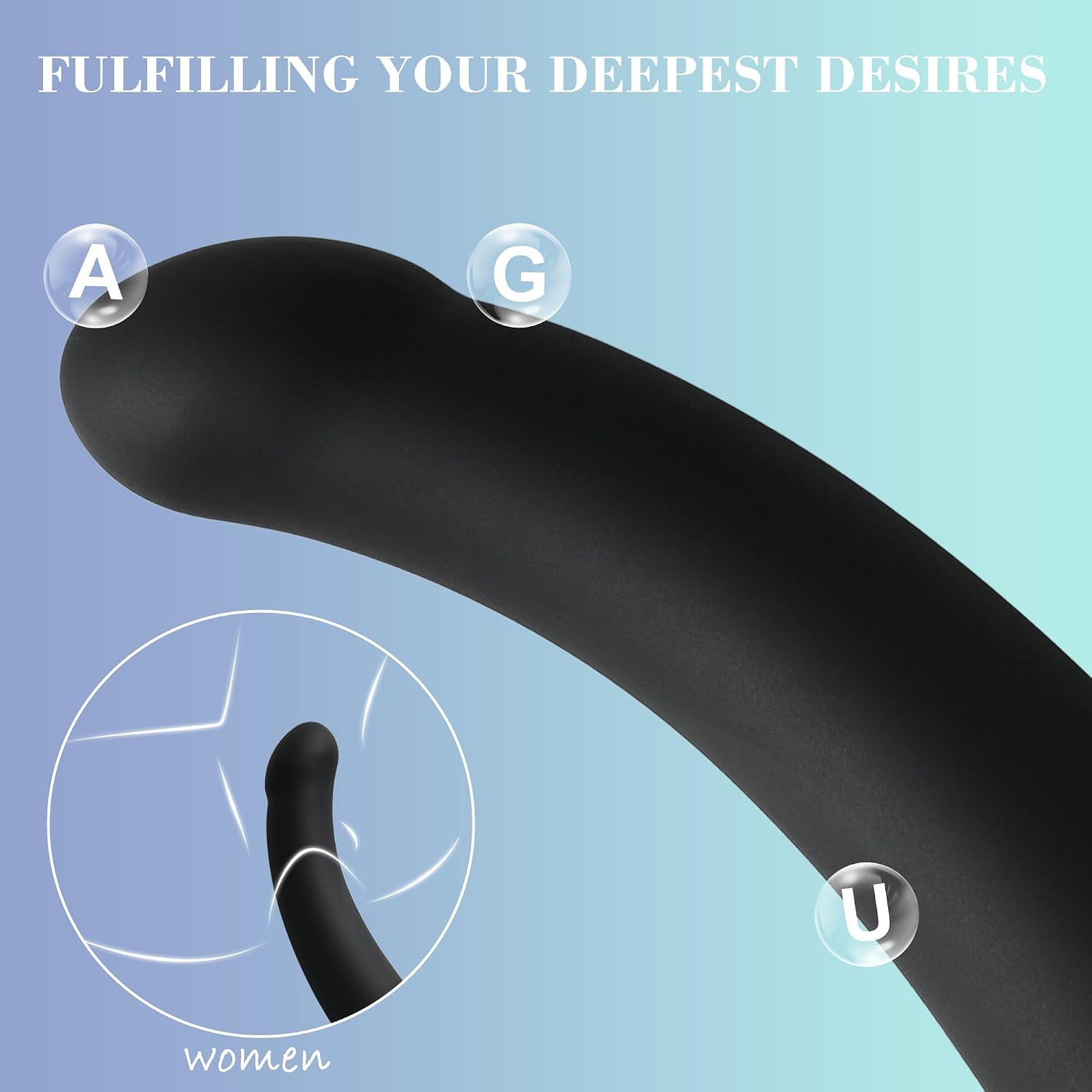 Large Silicone Vaginal Dilator, 6.89" Insertable Probe, 1.34" Head, Smooth Tapered Design, Premium Soft Silicone, Single Black Size