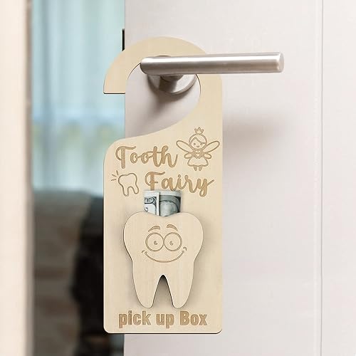 Miniatura 9 de Percha de puerta de hadas de dientes con soporte para dinero, caja de recogida de hada de dientes, regalo para decoración de habitación de niños